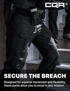 CQR Men's Flex Ripstop Tactical Pants, Water Resistant Stretch Cargo Pants, Lightweight EDC Hiking Work Pants