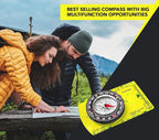 TurnOnSport Orienteering Compass - Advanced Scout Compass for Hiking, Camping, and Backpacking - Best Survival Gifts for Kids