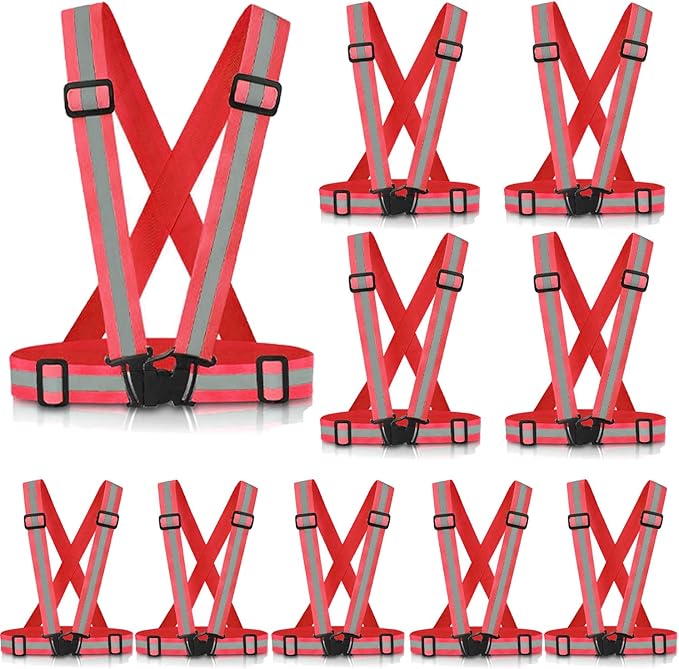 Reflective Vest Running Gear, 2Pack High Visible Safety VES for Cycling Jogging Running Walking, Adjustable for Men Women Kids