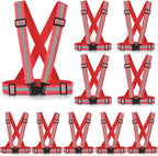 Reflective Vest Running Gear, 2Pack High Visible Safety VES for Cycling Jogging Running Walking, Adjustable for Men Women Kids