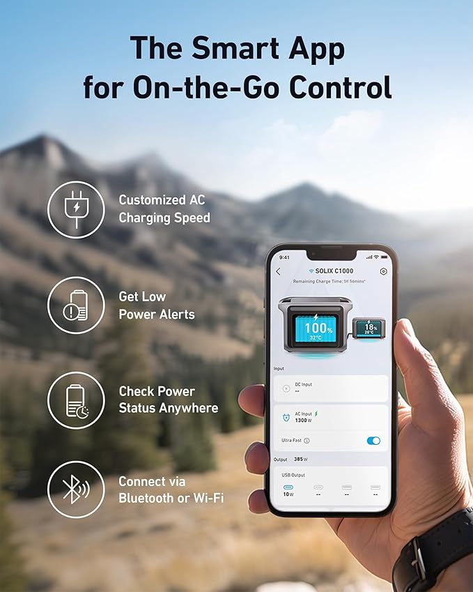 Anker SOLIX C1000 Portable Power Station and BP1000 Expansion Battery, 1800W Solar Generator, Full Charge in 58 Min, 2112Wh LiFePO4 Battery for Outdoor Camping and Home Backup (Optional Solar Panel)