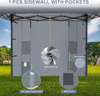 KAMPKEEPER 10x10 Pop Up Canopy Tent with Sidewall - Easy Setup Sun Shelter, Outdoor Shade with Vented Roof for Backyard | UV & Rain Portable Instant Camping Beach Canopy Tents (Dark Grey)