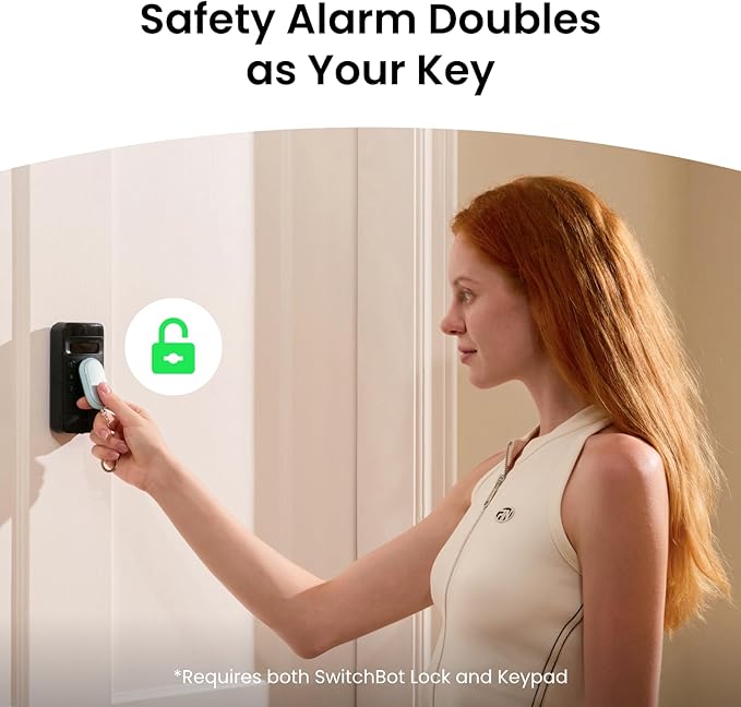 SwitchBot 130 dB Personal Safety Alarm for Women with Apple Find My APP, Extra-Loud Siren & Strobe Light, Waterproof Self Defense Keychain for Women, College Girls and Kids (Blue)