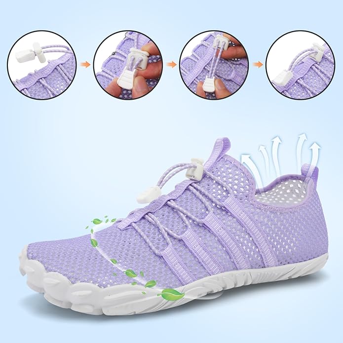 L-RUN Barefoot Water Shoes Women Mens Aqua Sock Athletic Hiking Water Sports Shoes for Swim Beach Pool Sand Diving Walking