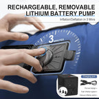 Queen Air Mattress wit with 1300mAh Battery Powered Pump,18"Raised Super soft and comfortable Dutch velvet fabric750lbs Support Portable Inflatable Mattress,Air Bed for Camping, Home and Guest-Blue