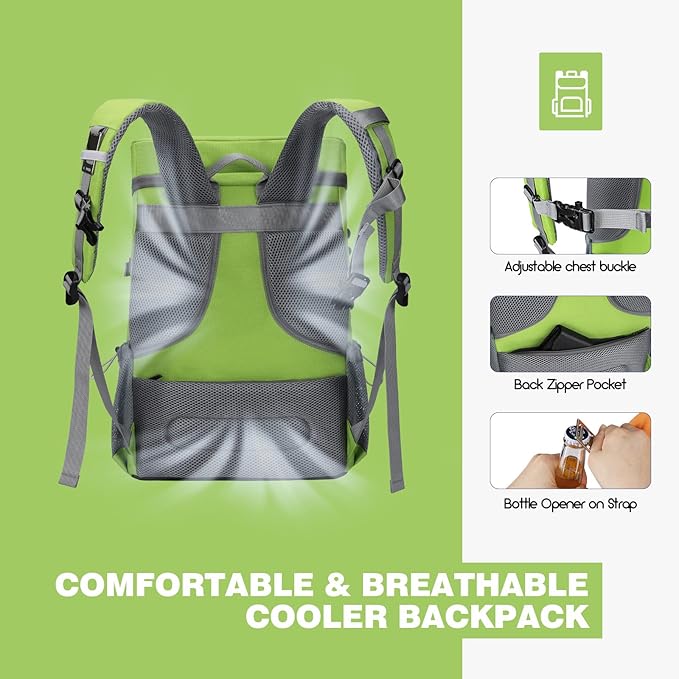 Maelstrom Cooler Backpack - 35/50 Can Insulated Soft Cooler Lunch Bag for Camping, Beach, Hiking & Shopping