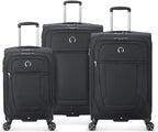 DELSEY PARIS Helium DLX Softside Expandable Luggage with Spinner Wheels, Black, 3 Piece Set (20/25/29)