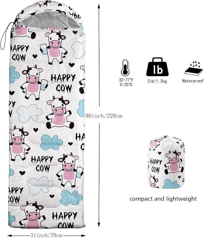 QOOMO Camping Sleeping Bags,3 Season Warm & Cool Weather,Lightweight,Waterproof Sleeping Bags for Adults & Kids,Traveling,and Outdoors,Camping Gear Equipment