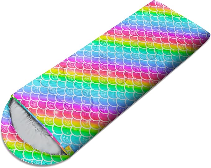 Kids Sleeping Bag for Kids Girls, 3 Season Warm Cool Weather Waterproof Lightweight Camping Sleeping Bag with Carry Bag for Indoor Outdoor Camping Hiking Traveling