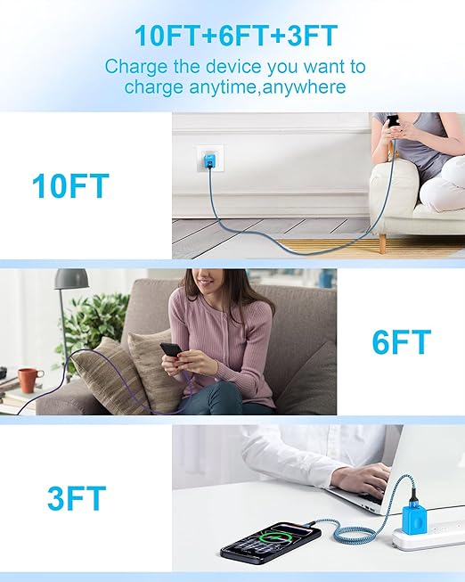 USB C Cable for iPhone Air iPhone 17e 17 Pro Max 17pro 17 16e 16 16pro 15 Pro/Plus, 2pack Woven USB to Usbc Fast Charging Cable, Android C Type Charger Cord for Car Carplay Apple Power Car Play Wire