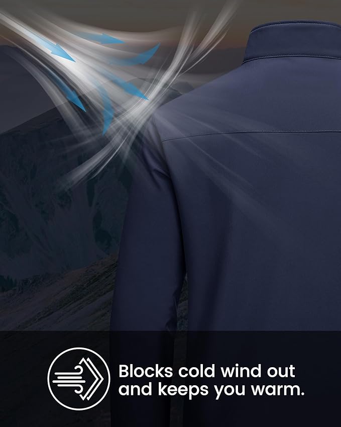 MAGCOMSEN Men's Fleece Lined Softshell Jacket Waterproof Windbreaker Rain Jacket for Tactical Hiking