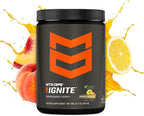 MTN OPS Ignite Energy Drink Powder, Naturally Gluten Free & Sweetened with Monk Fruit, Nitric Oxide Supplement Drink Mix, Caffeine & Nootropic Sugar Free Drink Mix, 45 Servings, Peach Lemonade