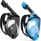 W WSTOO Full Face Snorkel Mask Adults,Suitable for Beginners Dry Top Snorkeling Gear,Can Your Mouth or Nose to Breathe,180 Degrees Panoramic View,Anti-Fog Anti-Leak,Summer Travel and Vacationing Gifts