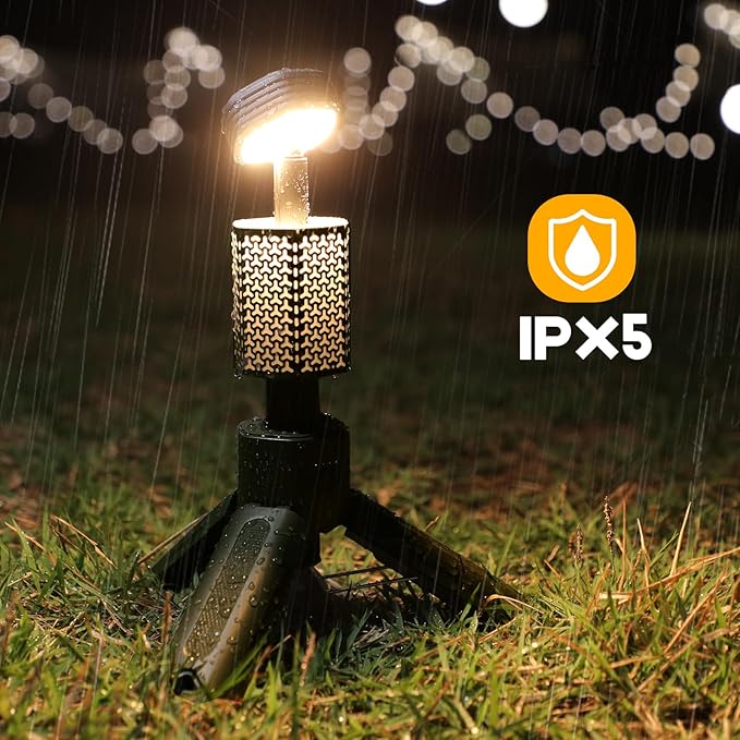 Telescopic Camping Lights, Rechargeable 10500mAh Camping Lantern with Storage Bag, Waterproof LED Camping Lamp with Magnetic, Portable Outdoor Tent Light for Camping,Hiking,Emergency,Fishing (Green)