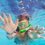 Kids Mask Fins Snorkel Set Snorkeling Packages, with Diving Mask, Snorkel, Adjustable Swim Fins, Mesh Bag, Anti-Fog Anti-Leak Snorkeling Gear for Kids for Snorkeling Swimming Diving