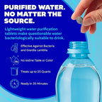 Potable Aqua Water Purification Tablets with PA Plus, Portable and Effective Solution for Camping, Hiking, Emergencies, Natural Disasters and International Travel, Two 50ct Bottles