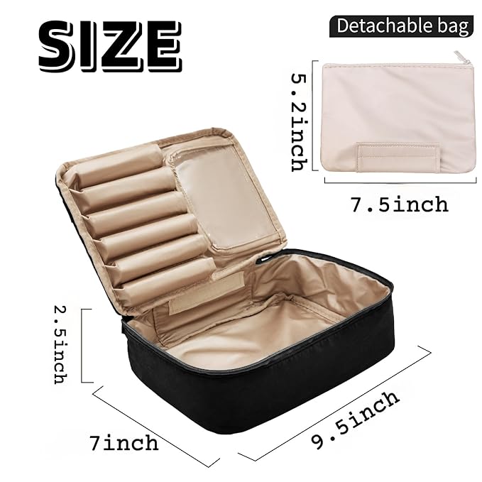 Queboom Travel Makeup Bag Cosmetic Bag Makeup Bag Toiletry bag for women and men (Black)