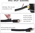 311Pcs Cable Management Organizer Kit 4 Cable Sleeve Split,53Cable Clips 12Cord Clips Holder,22 Cable Ties, 20 Adhesive Wall Cable Tie, 200Fasten Cable Ties for TV Office Home Electronics
