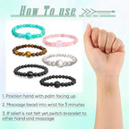 Hion Motion Sickness Bands Anti Nausea Acupressure Wristband Anti Nausea Bracelet for Motion Sickness and Morning Sickness（YC-SL-6PCS-aAY-1）