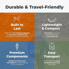 SOLI Inflatable Shade Air Canopy - Quick Self-Inflating Sun Shelter with Air Pump, UPF 50+ Sun Protection, Travel-Friendly, Stable Anchors for Beach, Camping & Backyard Use (Sage Green) - 10 ft