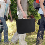 Picnic Dishes Utensils Gold Camping Flatware Set for 4 Portable Tableware Plates Silverware Forks Spoons knives Bottle Opener Food Tongs Complete Kit with Zipper Bag