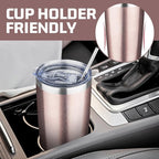 20 oz Tumbler with Lids and Straws, Stainless Steel Insulated Travel Coffee Mug, Double Wall Vacuum Insulated Tumblers, Powder Coated Coffee Tumbler for Cold & Hot Drinks (Rose Gold,4pack)