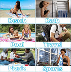 4 Pack Microfiber Lightweight Beach Towel Sand Free Quick Dry Absorbent Thin Compact Towels for Swimming Pool Camping Beach Accessories Large Easy Pack Travel Things for Vacation Essentials Gift