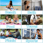 2 Pack Lightweight Thin Microfiber Beach Towel Sand Free Quick Dry Absorbent Compact Soft Pool Swim Travel Towels Extra Large Oversized Beach Accessories packable Essentials Stuff Gifts for Adult