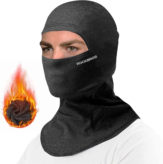 ROCKBROS Cold Weather Balaclava Ski Mask for Men Windproof Thermal Winter Scarf Mask Women Neck Warmer Hood for Cycling