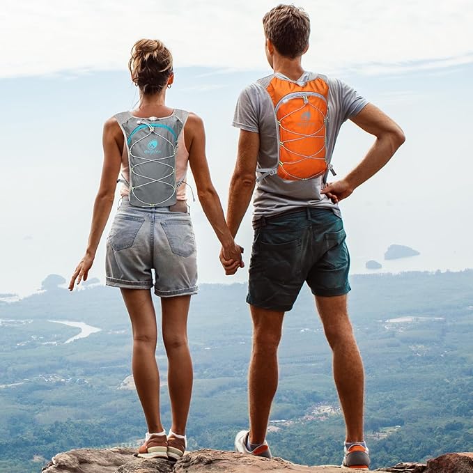 Small Water Backpack, Festival Hydration Vest, Hydro Pack with 2L Water Bladder, Lightweight Hydropack Running Water Vest for Women Men Runners Hiking Camping Biking Climbing