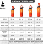 Farsea Insulated Water Bottle With Paracord Handle, Protective Silicone Boot and 2 Lids (Straw Lid & Spout Lid), Stainless Steel Water Bottle Wide Mouth, Double Wall Sweat-Proof BPA-Free, 40 oz