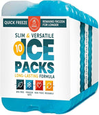Healthy Packers Ice Packs for Lunch Boxes & Coolers - Freezer Packs - Original Cool Pack | Cooler Accessories for Beach, Camping & Fishing | Slim & Long-Lasting Reusable Ice Pack for Cooler