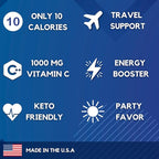 HydroMATE Electrolytes Powder Drink Mix Packets Hydration Accelerator Low Sugar Party Favors for Rapid Recovery Vitamin C Plus Caffeine Variety Pack 16 Sticks