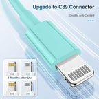 3 Pack Apple MFi Certified Charger Cable 3ft, Lightning to USB Cable Cord 3 Foot, 2.4A Fast Charging,Apple Phone Long Chargers for iPhone 13/12/11/11Pro/11Max/ X/XS/XR/XS Max/8/7/6 Light Blue