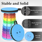 2025 Upgraded Portable Folding Stool, Collapsible Stools, 440lbs Max Weight, Lightweight But Sturdy, Telescoping Foldable Camping Stool for Outdoor Fishing Hiking Travel BBQ