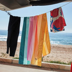 Dock & Bay Beach Towel - Quick Dry, Sand Free - Compact, Lightweight - 100% Recycled - Includes Bag - Party in Pink - Set of 4 - Extra Large (200x90cm, 78x35)