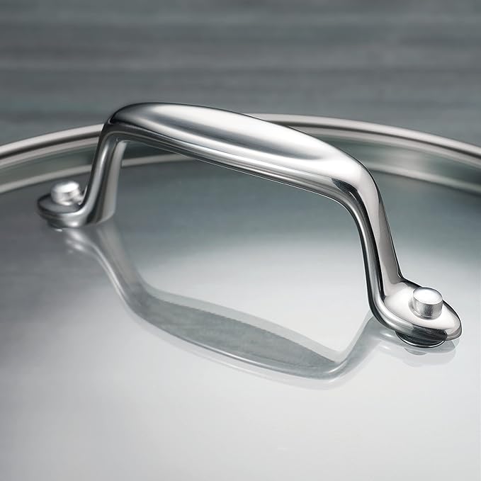 Tramontina Tri-Ply Clad Stainless Steel 3-Quart Sauce Pan with Glass Lid, Induction-Ready, Dishwasher-Safe, NSF-Certified, Made in Brazil