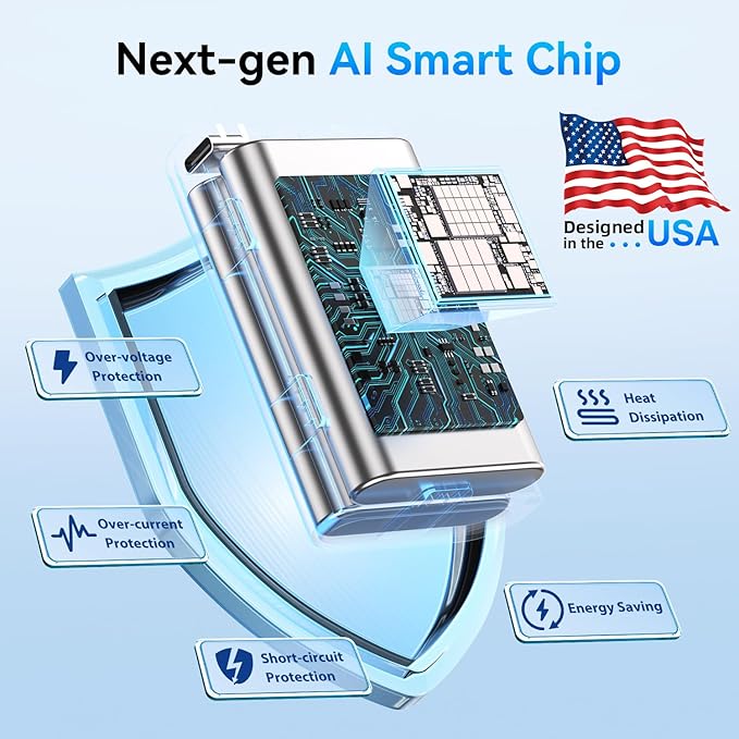 [Dual Battery] Next-Gen AI Portable Waist Fan Clip On 24000mAh, MAX 80H Runtime, 17000RPM Powerful 5 Speeds, Rechargeable Belt Fan with Filter Power Bank Flashlight, Shirt Fans for Men Outdoors Travel