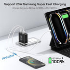 2Pack USB C Fast Charger Block, 60W 5-Port USB C Wall Charger 30W Type C Charging Block, 2USB C+3USB A PPS/PD 3.0 Multiport Charging Cube for iPhone 17 16 15 14 Pro Max,for Galaxy S25 S24 Ultra, i Pad