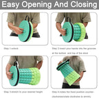 Upgraded XXL Collapsible Stool with Cushion,19.7"H-11.8"D Telescoping Folding Stool for Adults,More Sturdy Portable Camping Stools with Load Capacity 1000lbs for Outdoor,Garden,Fishing,Hiking