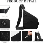 Anti Theft Crossbody Travel Bag for Women Men,Multi-pocket Crossbody Bag,Slim Sling Bag with Adjustable Strap