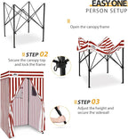 EAGLE PEAK Flex Compact 4x4 Pop-up Canopy Changing Room, Portable Privacy Dressing Room for Indoor Fashion Photoshoots, Camping, or Pool, White/Red