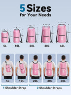 HEETA Waterproof Dry Bag with Front Zippered Pocket for Women Men, 5L/10L/20L/30L/40L Roll Top Lightweight Dry Storage Bag Backpack for Travel, Kayaking, Boating, Rafting, Camping, Hiking & Beach