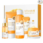 5Pcs Skincare Gift Set for Teenage Girls, Vitamin C Face Skin Care Kit With Cleanser, Toner, Face Serum, Eye Cream, Cream, Travel Skin Care Sets & Kits, Hydrating Facial Kit Skincare Set for Women Men