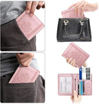 WALNEW Passport Holder for Travel, RFID Passport Cover Wallet for Women Men, PU Leather Passport Book Card Holder Case with Pen (Upgraded, Upgraded-Rosegold)