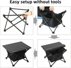ROCK CLOUD Upgraded Portable Camping Table Ultralight Aluminum Camp Table Folding Beach Table with Storage Bag for Camping Hiking Backpacking Outdoor Picnic