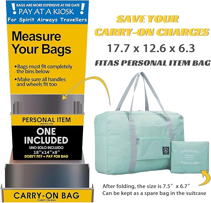 Travel Bag 5Packes Carry on Luggage Foldable Duffel Bag Sports Gym Bag Weekender Overnight Bag Water Resistant Nylon Travel Duffel for Men Women (5 PCS)