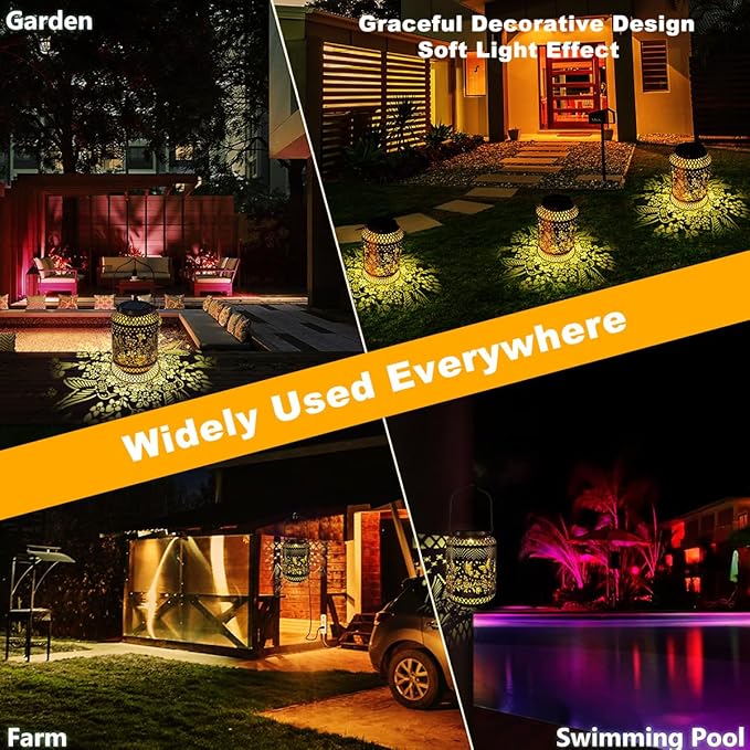 Hummingbird Solar Lanterns Outdoor Waterproof Garden Decor Women Birthday Gifts for Mom Grandma Sister Metal Hanging Solar Lights for Yard Patio Backyard Lawn Porch Decorations