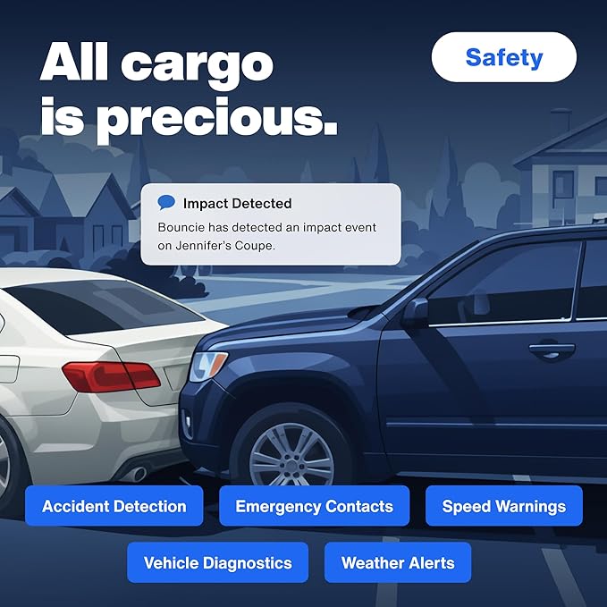 Bouncie GPS Tracker for Vehicles with Real-Time Location, Route History, Speed Monitoring, Geo-Fence & Accident Notifications - for Fleets & Family - Cancel Anytime