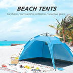Pop Up Camping Tent, 4-6 Person, Dark Green, Waterproof Dome Tent with Rainfly, 84 x 36 x 48 inches, 10 Minute Setup (Beach Tent)